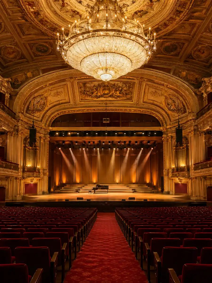Grand concert hall representing Taylor Swift music industry impact and live performances