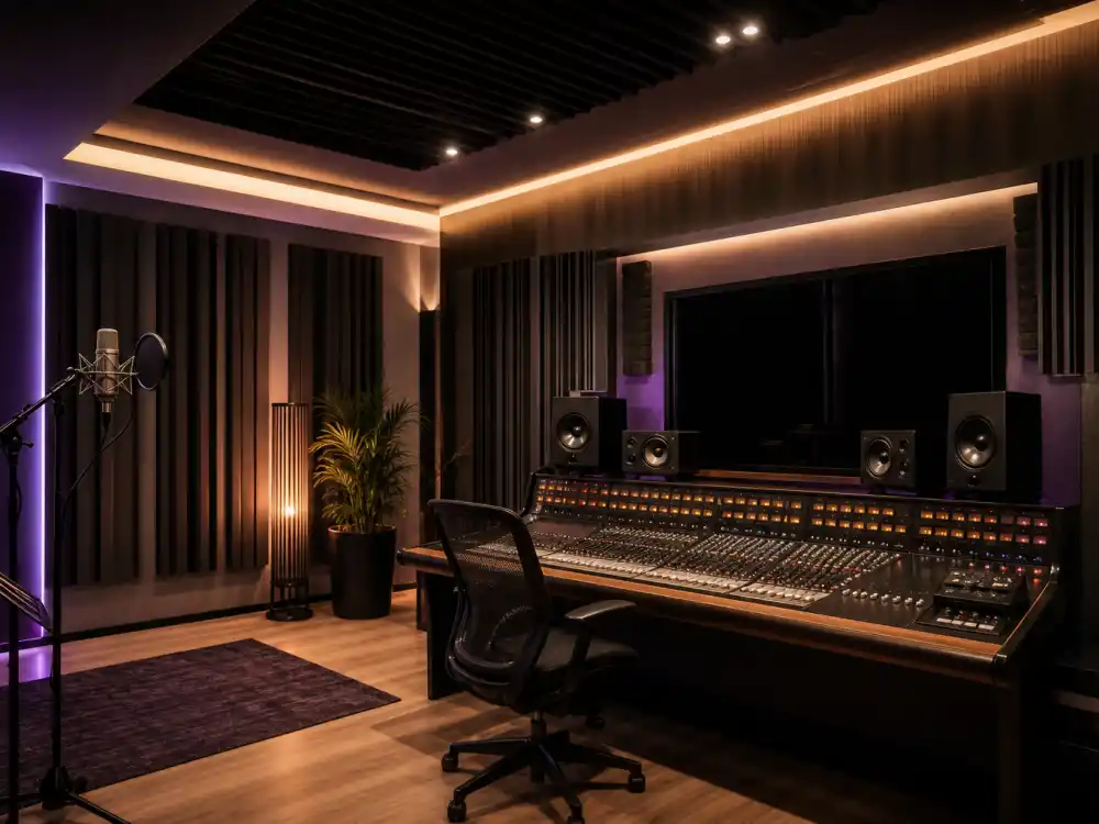 Private home recording studio inside the mansion where Beyoncé lives and records music