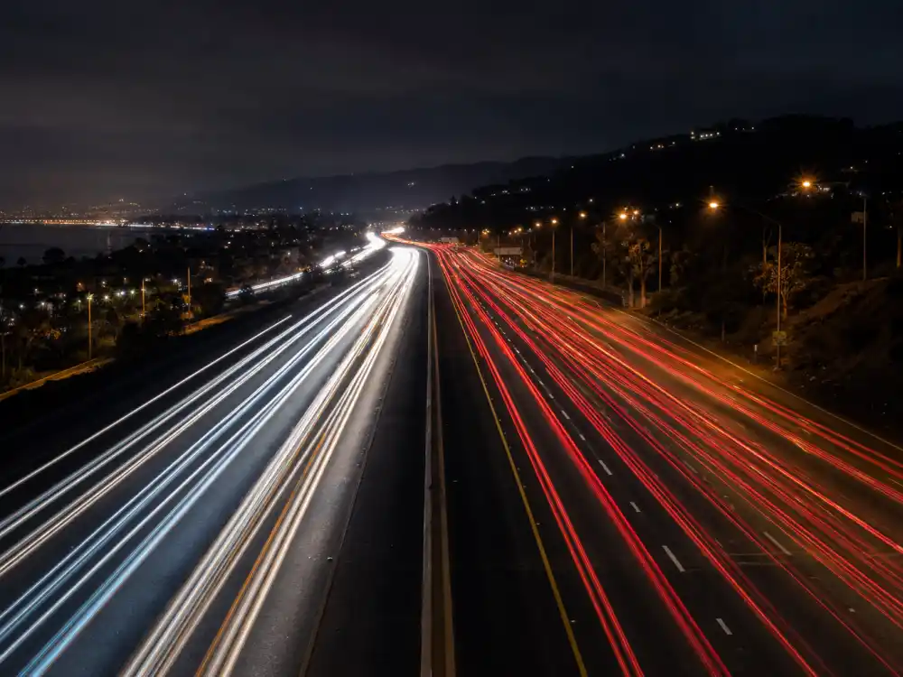 California highway at night where Britney Spears DUI arrest occurred in Ventura County