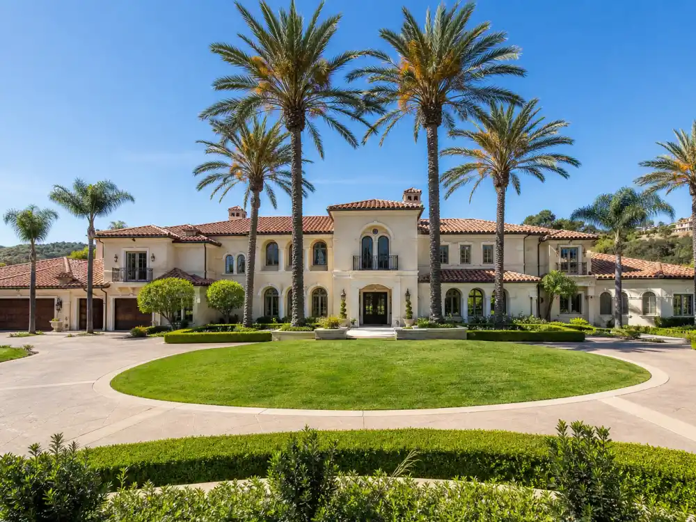 Mediterranean mansion typical of homes owned by celebrities who live in Calabasas