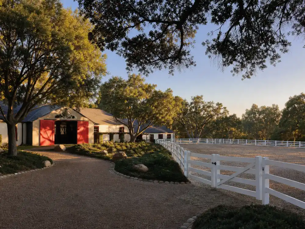 Equestrian estate with stables and arena typical of celebrities who live in Hidden Hills