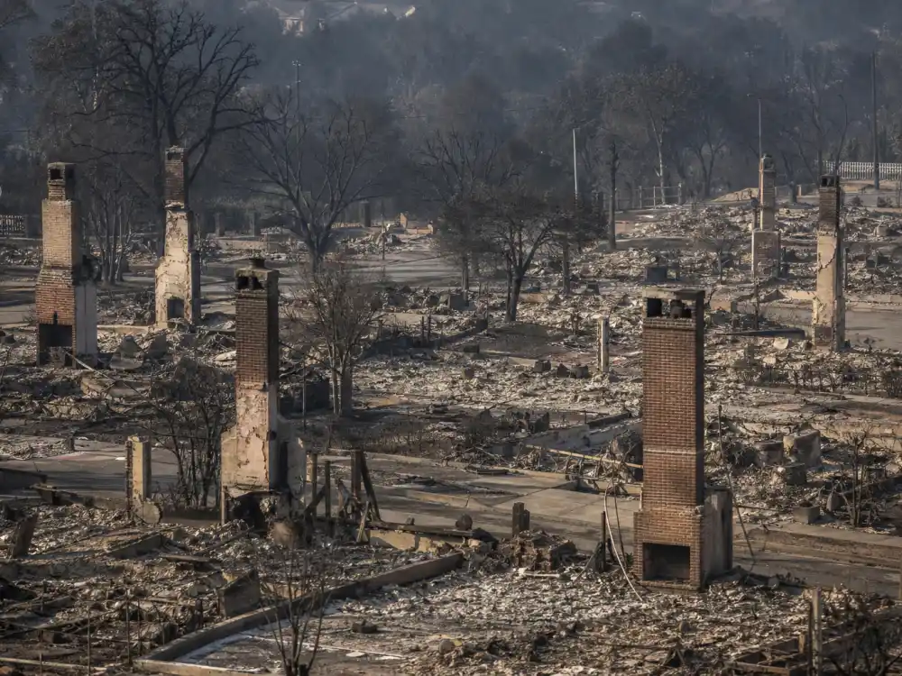 Altadena Eaton fire aftermath block — among the celebrities who lost homes LA fires neighborhoods