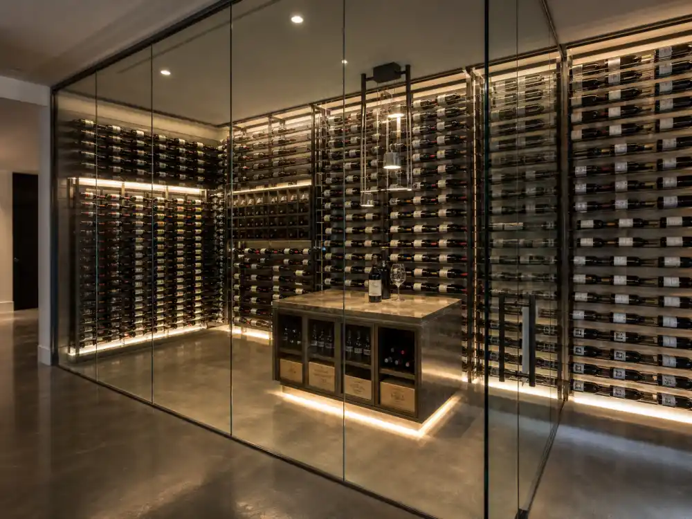 Massive Bordeaux wine collection in stone cellar from celebrities with wine cellars
