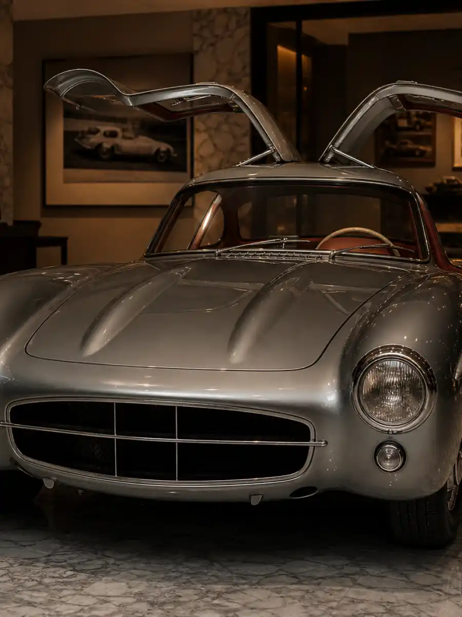 Celebrity car collections worth most — Gullwing display poster