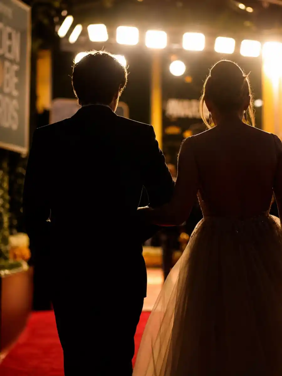 Celebrity couples with big age gaps walking the red carpet together at a Hollywood awards ceremony