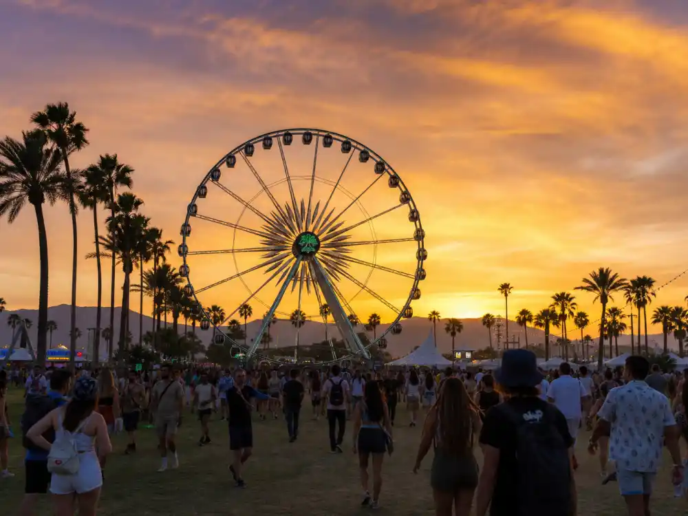 Coachella festival Ferris wheel at sunset where celebrity couples were spotted in 2026