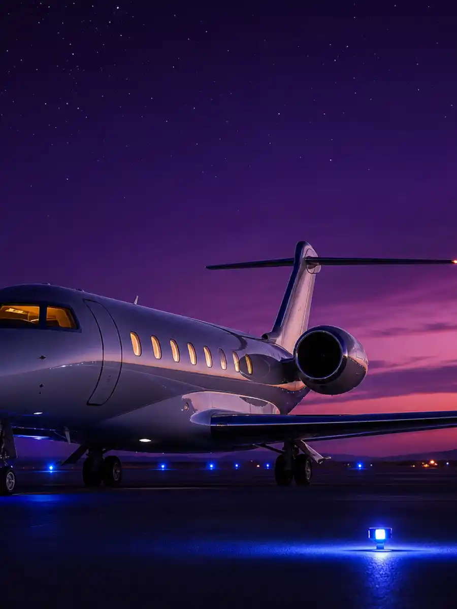 Celebrity private jets parked at twilight runway — story poster
