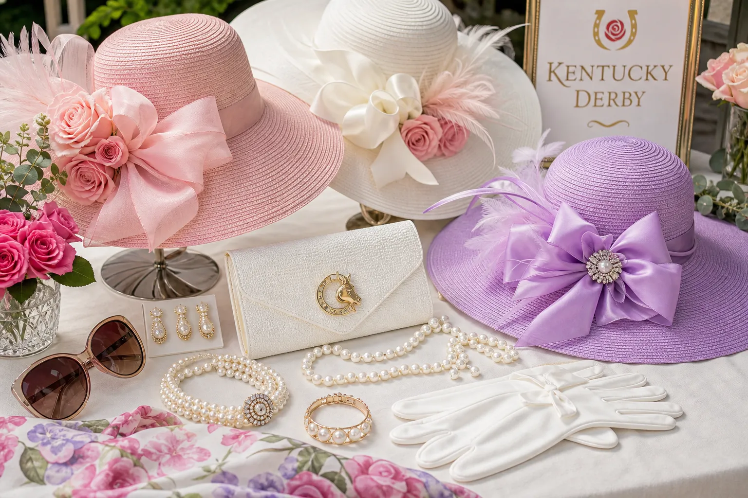 Dannielynn Birkhead Kentucky Derby fashion accessories and hats display
