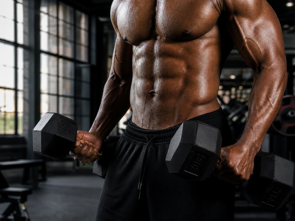 Athletic body transformation and workout results attributed to Drake fitness routine