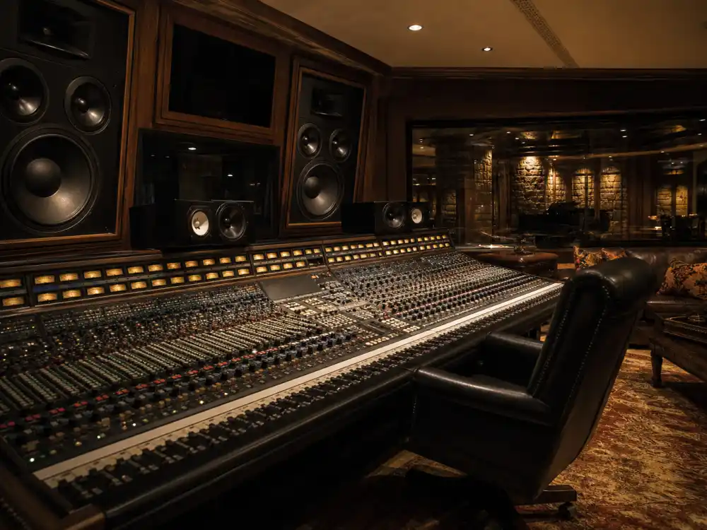 Private home recording studio with vintage Neve console inside the Toronto mansion where Drake lives