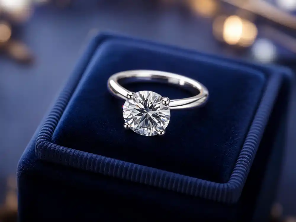 Diamond engagement ring close-up fueling Dua Lipa Callum Turner engaged speculation