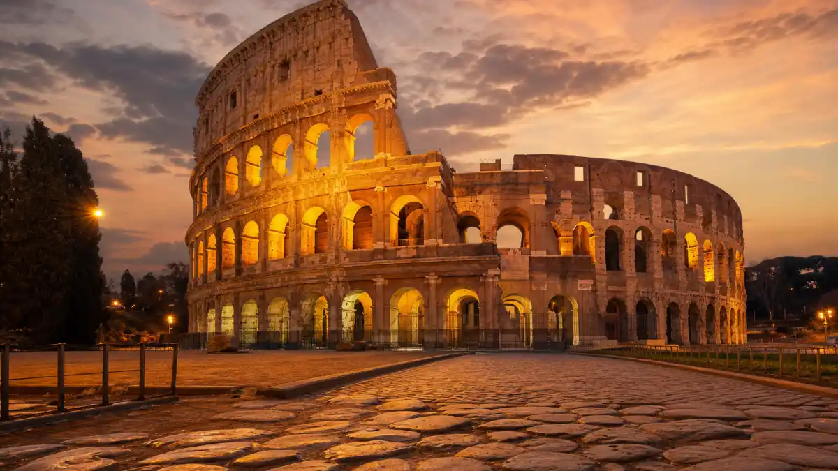 Rome Colosseum at golden hour where Harry Styles and Zoe Kravitz were spotted during their romantic getaway
