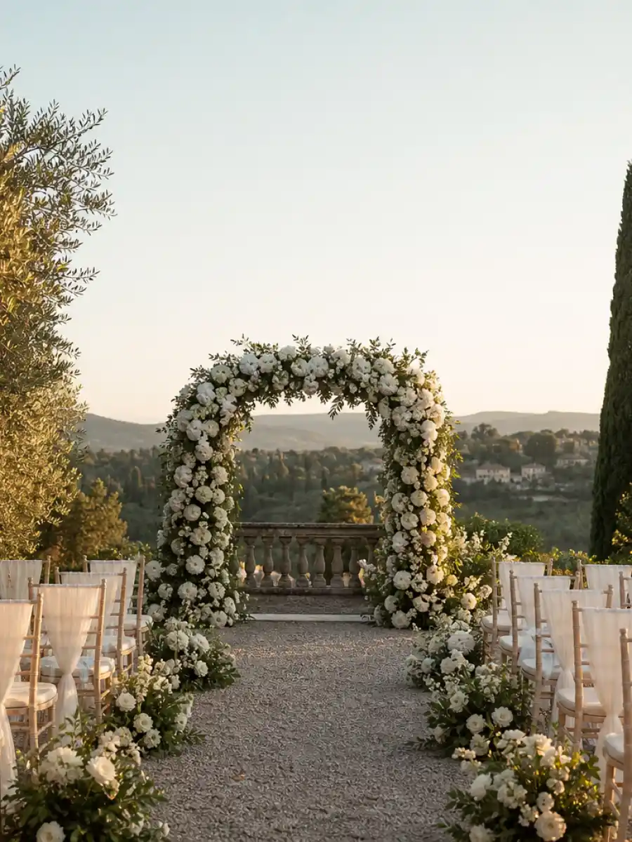 Harry Styles Zoe Kravitz engaged wedding ceremony setup