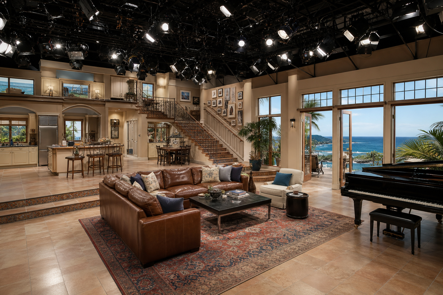 Jon Cryer Charlie Sheen Two and a Half Men sitcom set