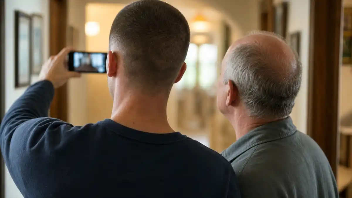 justin bieber buzz cut dad selfie mental health fans worried as an anonymous son takes a selfie beside his father.