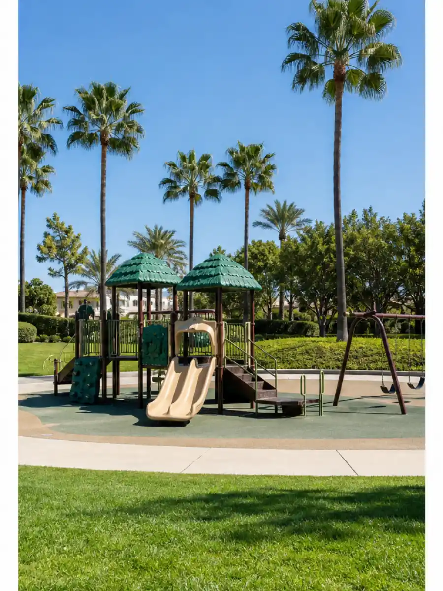 California playground representing where Kim Kardashian Kanye West kids grow up