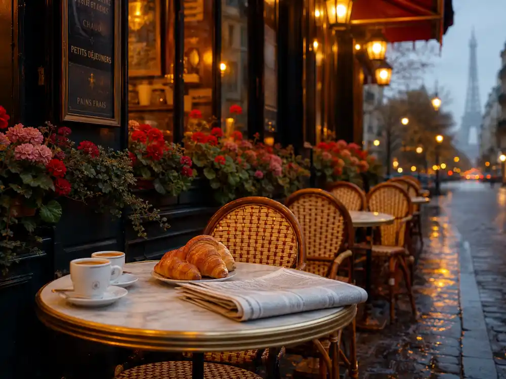 Paris street cafe romantic setting where Kim Kardashian Lewis Hamilton dating rumors began