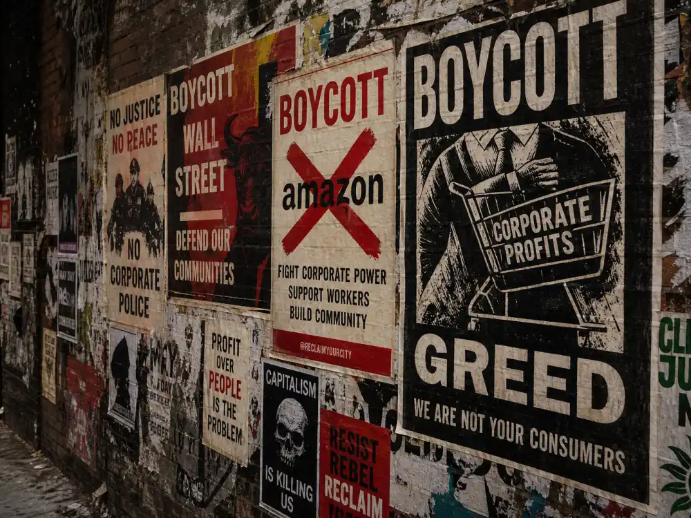 Boycott Met Gala 2026 protest posters on a New York City street wall