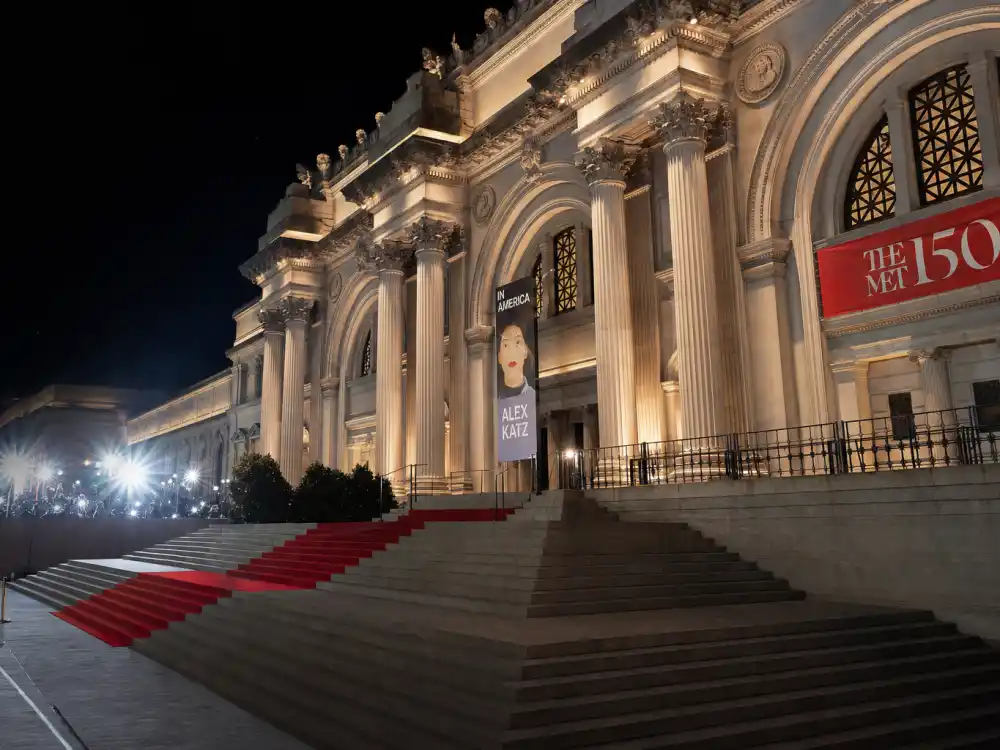 Metropolitan Museum of Art steps where Bad Bunny girlfriend Kendall Jenner attended Met Gala