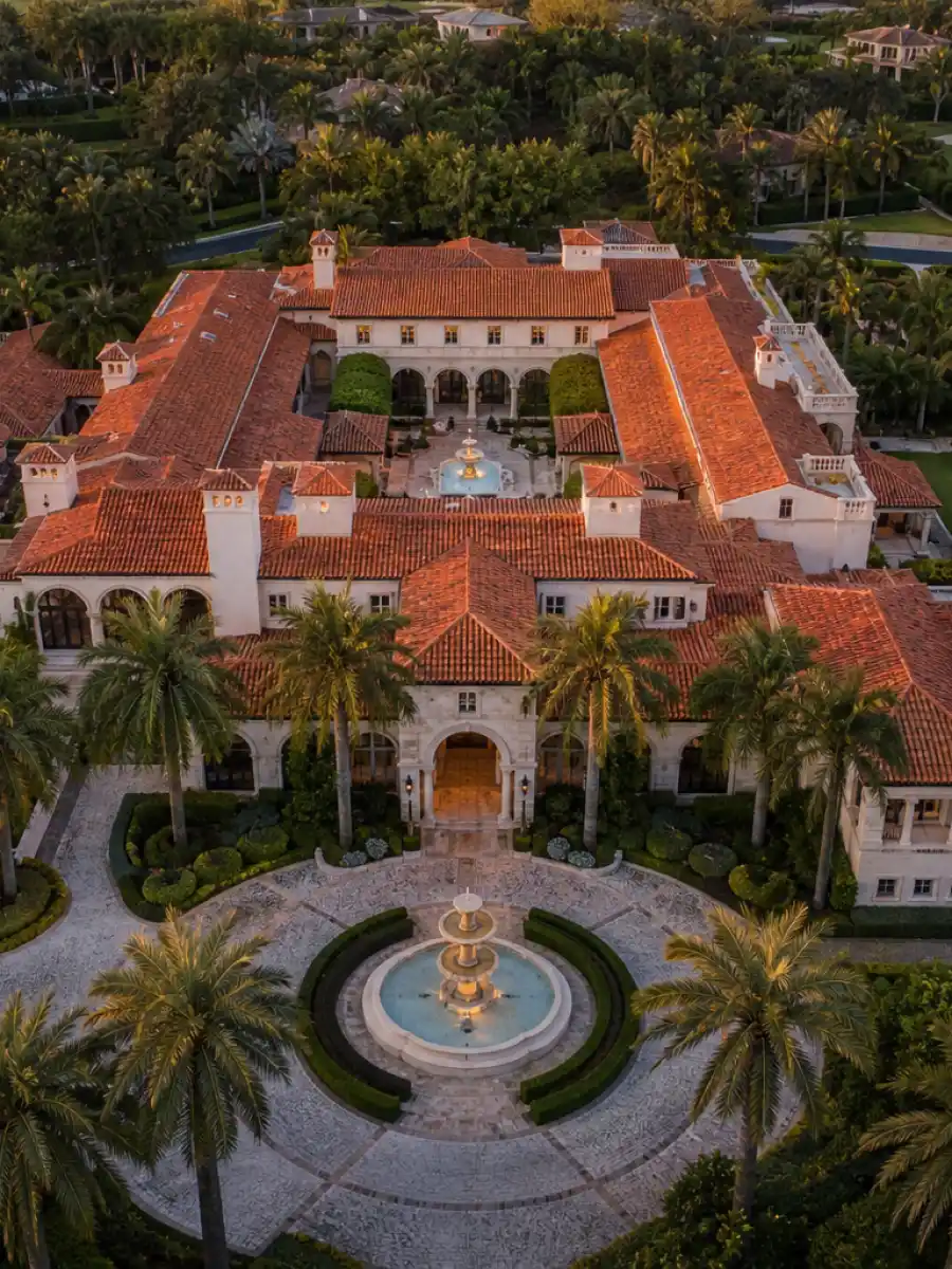 Mediterranean mega-mansion poster for the top 6 most expensive celebrity homes web story