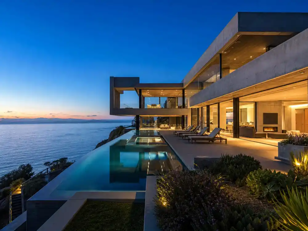 A modern cliffside Malibu compound represents the most expensive celebrity homes of 2026