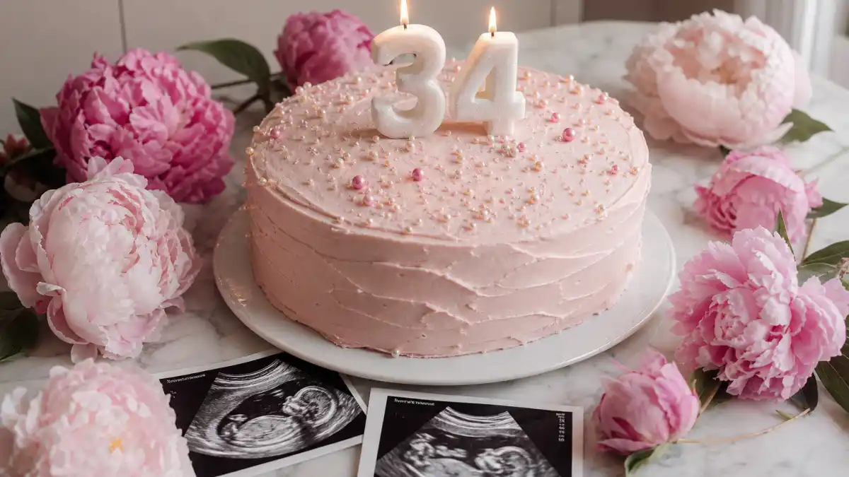Olivia Culpo pregnant second baby announcement birthday cake with ultrasound