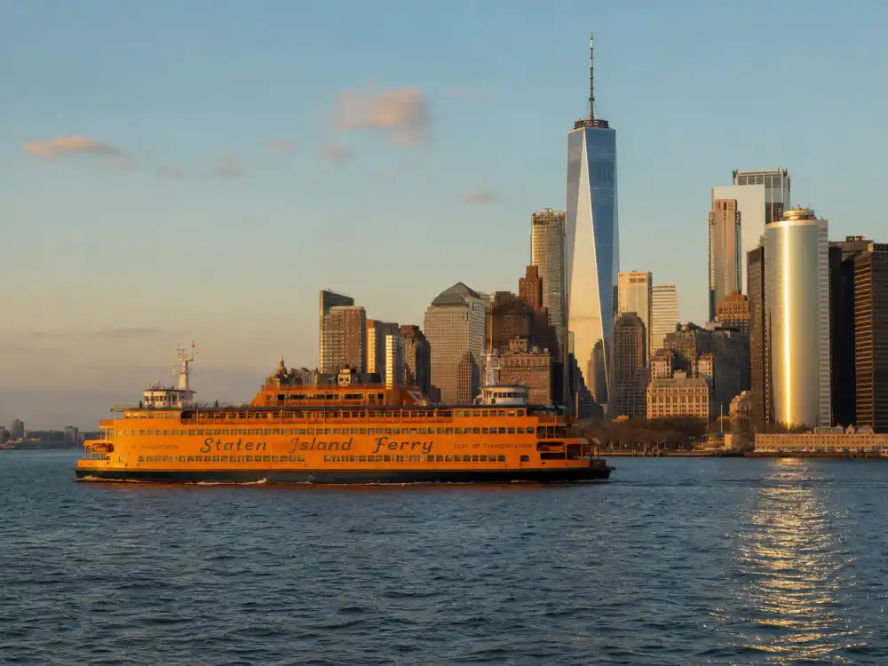 Staten Island Ferry crossing New York Harbor where Pete Davidson ex girlfriends often visited