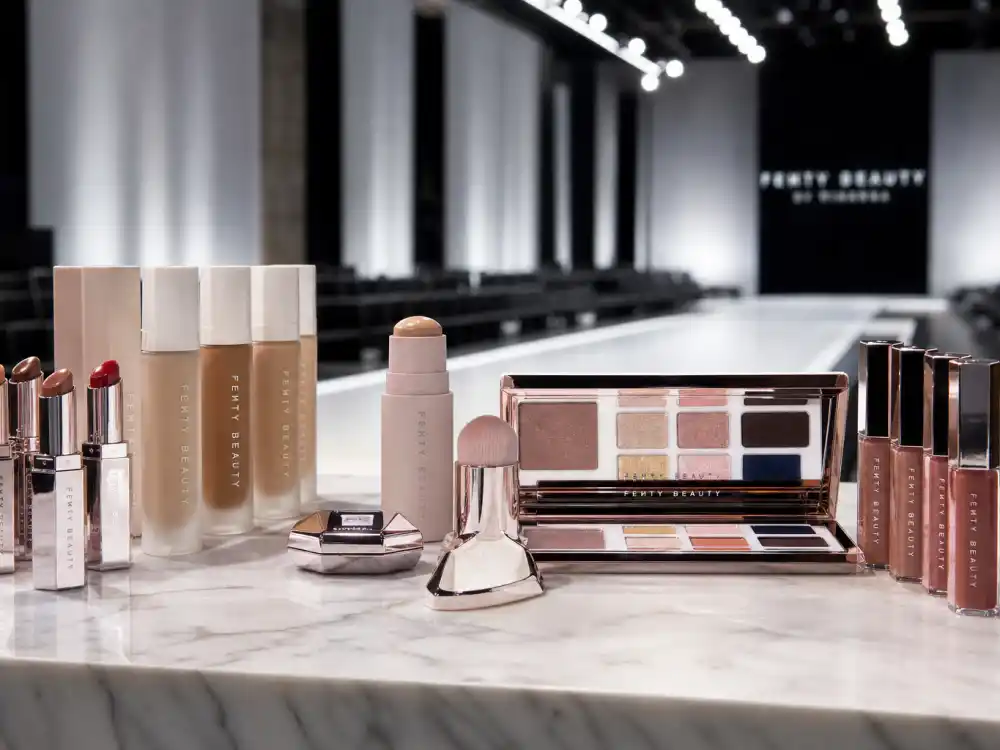 Fenty Beauty products display showcasing the empire Rihanna built between ex-boyfriend romances