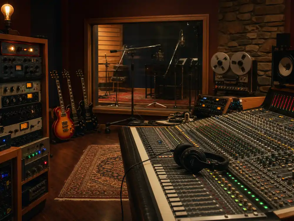 Professional recording studio session at Metropolis Studios where the Rolling Stones recorded Foreign Tongues