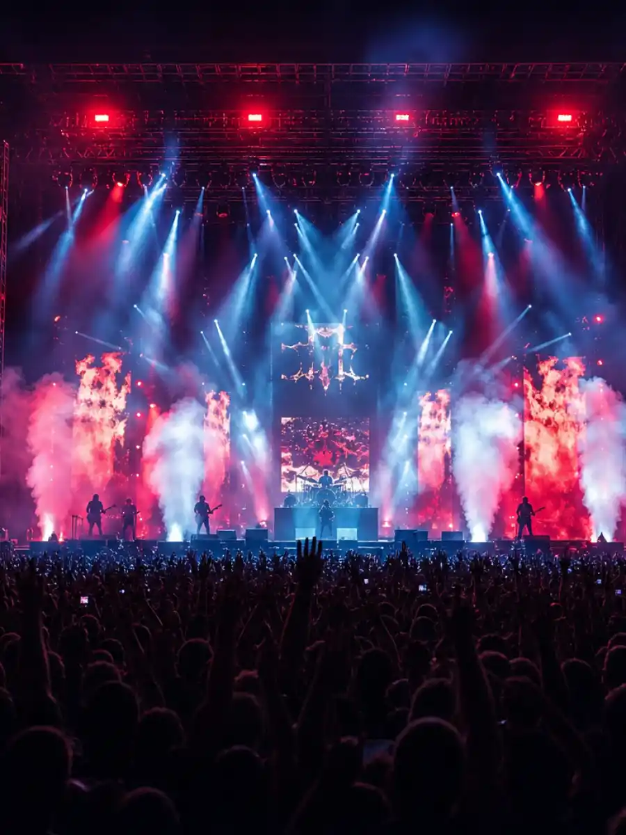 Rolling Stones Foreign Tongues album web story poster with concert stage