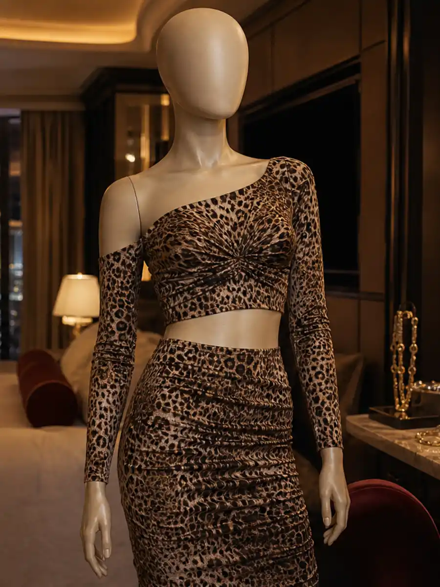 Sofia Vergara style inspired poster featuring an animal-print Vegas look.