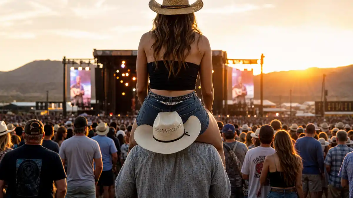 Sydney Sweeney and Scooter Braun at Stagecoach 2026 music festival