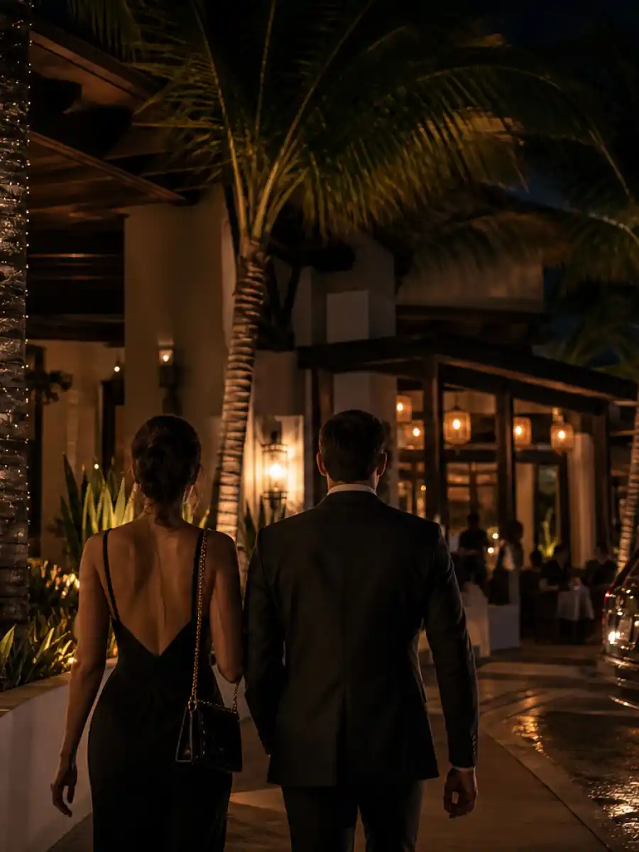 Tiger Woods Vanessa Trump rare public outing shown through an anonymous Florida restaurant arrival.