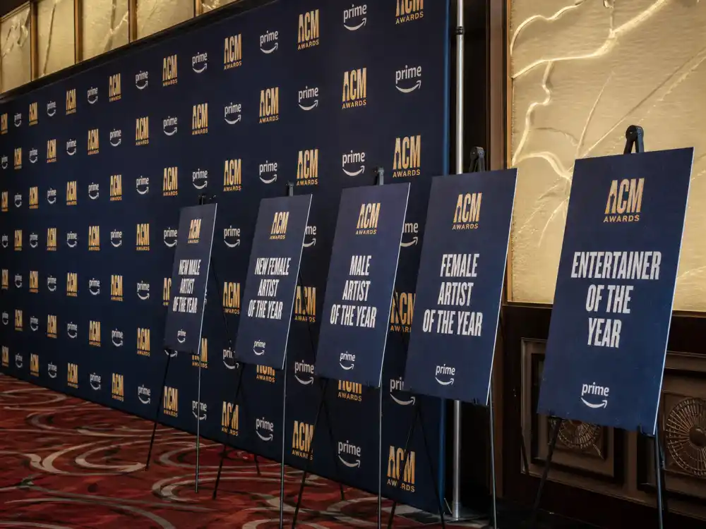 ACM Awards press wall with winner placards after ceremony night when the ACM Awards 2026 winners list became quotable canon across country music media