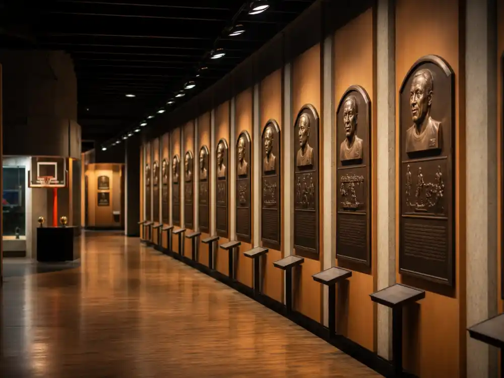 Basketball Hall of Fame corridor for where is Allen Iverson now after 2016 enshrinement