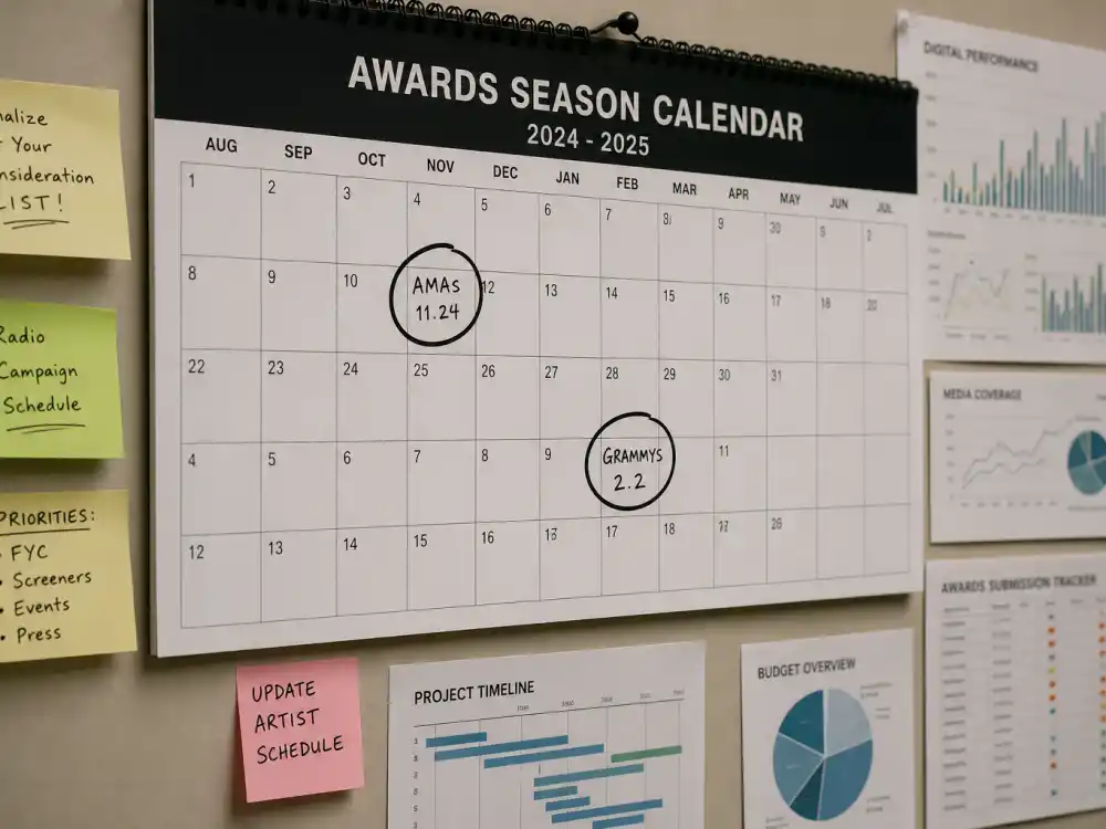 Awards season calendar for American Music Awards vs Grammys difference — November AMAs through February Grammy ceremony timing