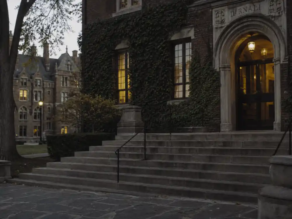 Georgetown stone steps evoking Andrew McCarthy Brat Pack St Elmos Fire era in the 1980s