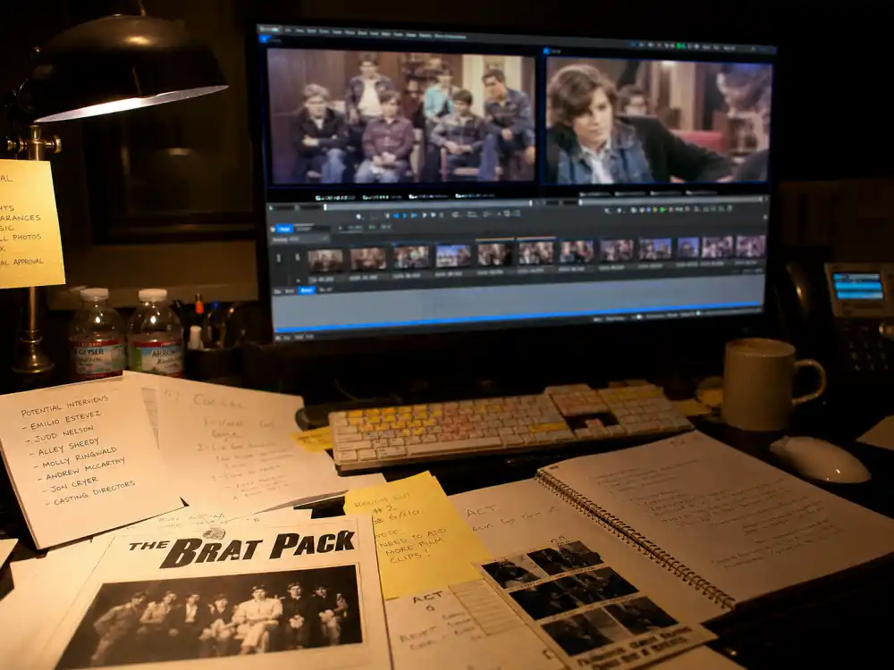 Documentary edit suite for Andrew McCarthy Brats Hulu documentary about the Brat Pack