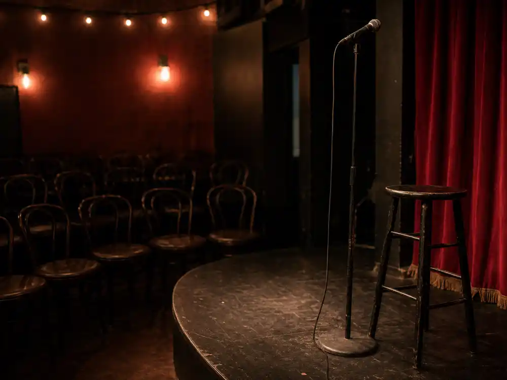 Small comedy club open mic for what happened to Andy Dick now and his 2026 stand-up chapter