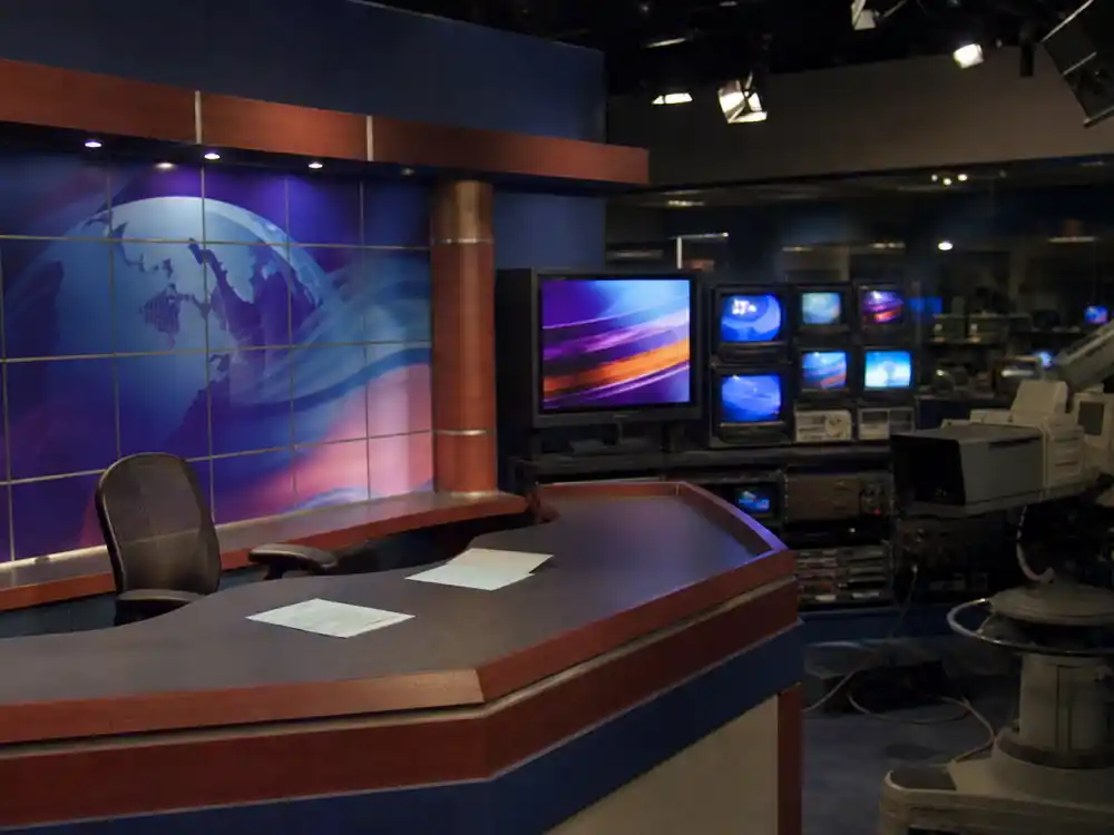 Cable TV news studio for what happened to Andy Dick MTV News VJ breakthrough in the 1990s