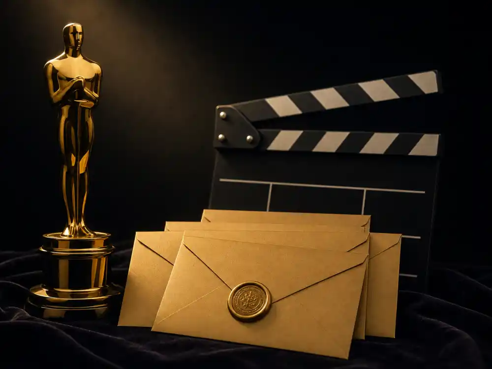 Generic golden statuette beside nomination envelopes for animated movies nominated for best picture Academy records analysis