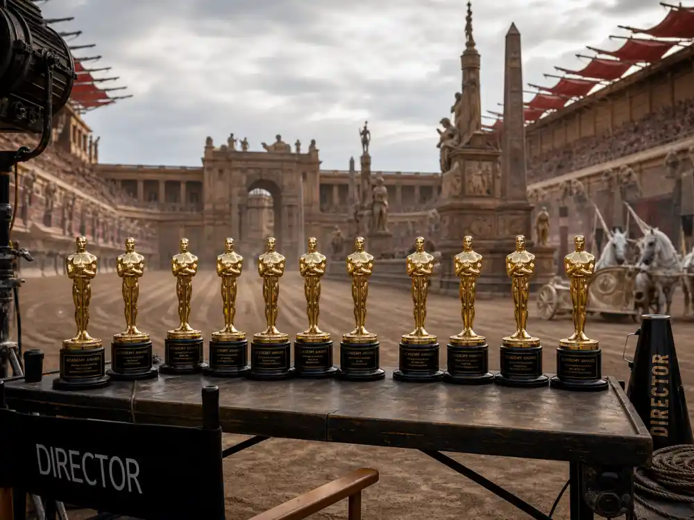 Eleven-trophy film sweep display for Ben-Hur Titanic and Return of the King in award records that may never be broken