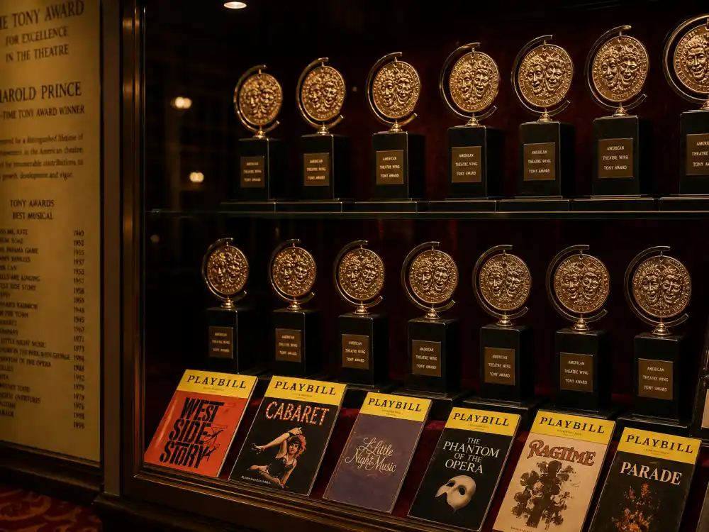 Broadway Tony Awards trophy case for Harold Prince twenty-one wins in award records that may never be broken theatre list