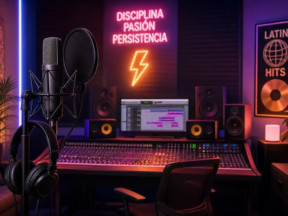 Latin music recording studio reflecting Bad Bunny age and birthday 2026 career arc from SoundCloud uploads to global reggaeton and Latin trap superstardom in his early thirties