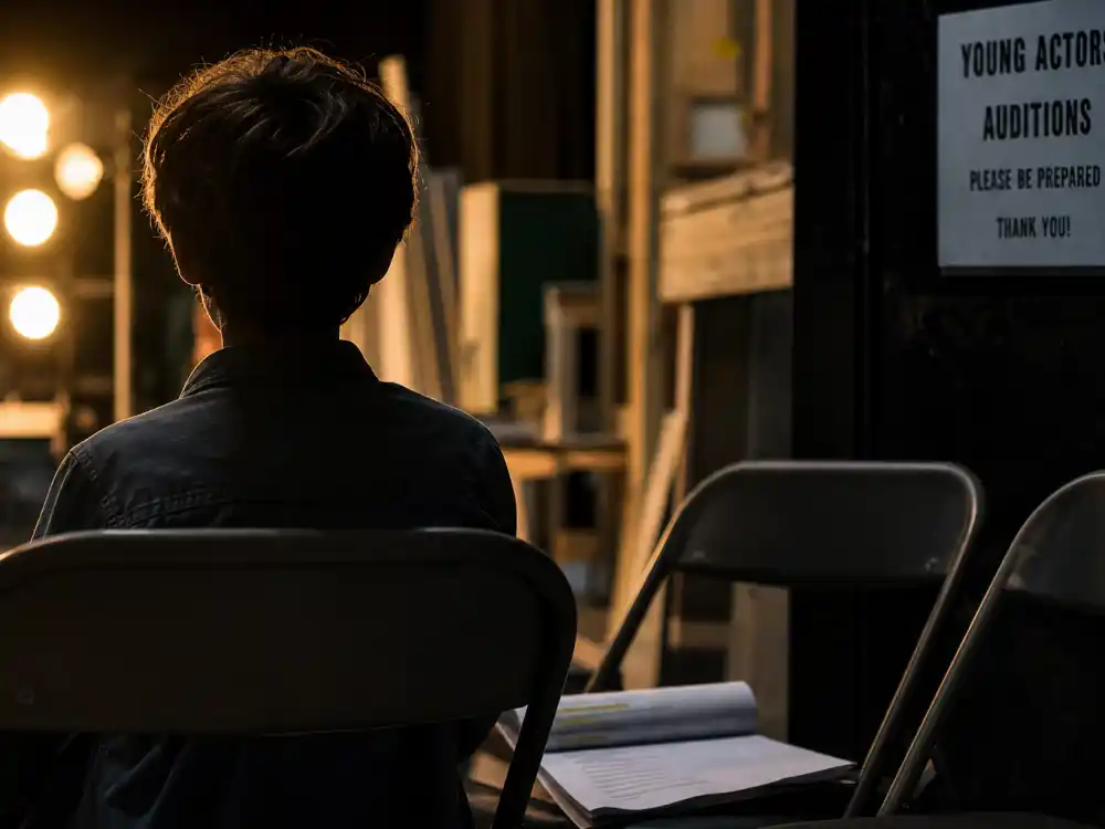 A Hollywood audition waiting room evoking Ben Savage child actor start before Boy Meets World