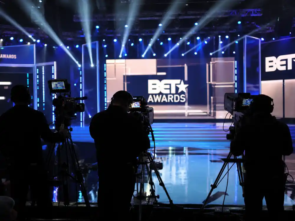 Television cameras aimed at the BET Awards stage document each set for the BET Awards performances recap 2026 live simulcast
