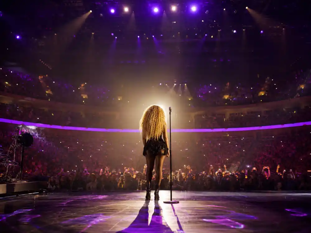 Arena concert stage reflecting Beyonce age and birthday 2026 career arc from Destiny's Child teen era to solo stadium headliner in her mid-forties