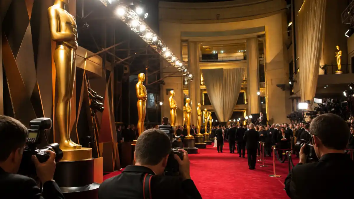 Biggest Oscar snubs of all time — Dolby Theatre red carpet with golden statuettes and camera flashes at the Academy Awards ceremony