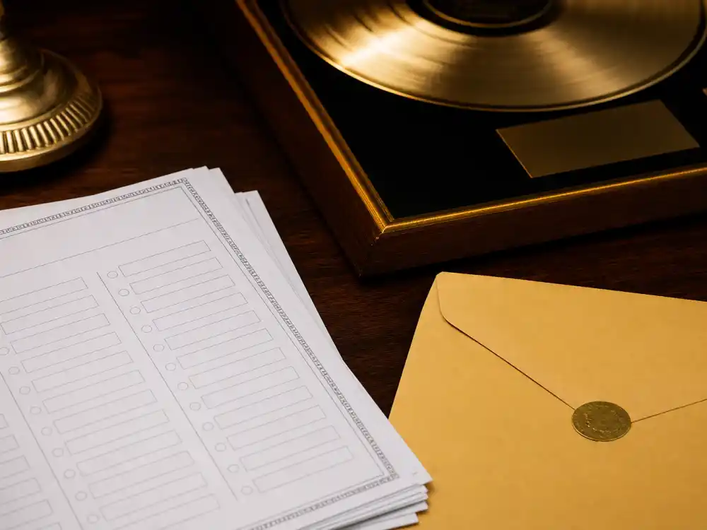 Blank Rock Hall nomination ballots beside sealed envelope capture the voting heartbreak behind the biggest Rock and Roll Hall of Fame snubs