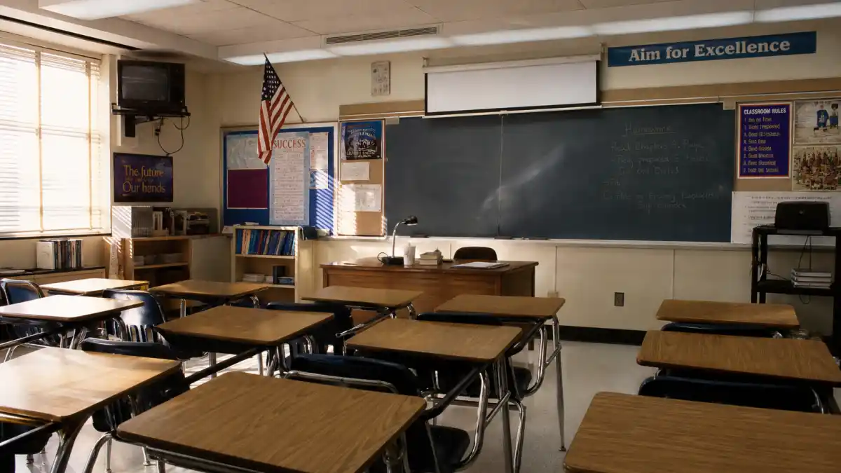 Boy Meets World cast where are they now — a nostalgic 1990s middle school classroom evoking the ABC sitcom and its beloved characters